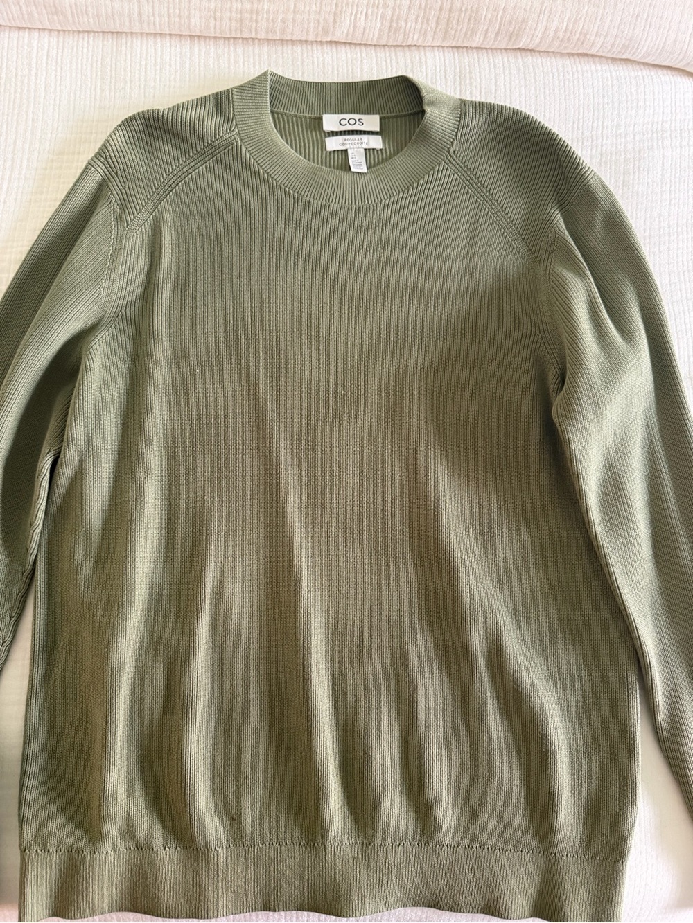 COS Men's Crewneck Sweater in Olive